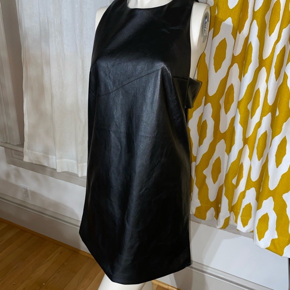 Faux Leather Dress w/ Open side Detail - Picture 2 of 5